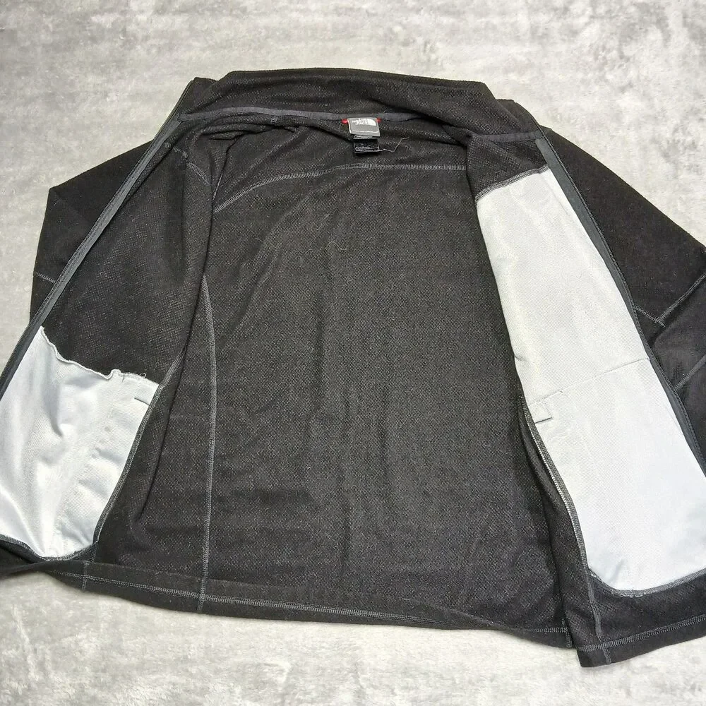 The North Face Cap-Rock Mens Medium M Black Textured Fleece Jacket Gorpcore